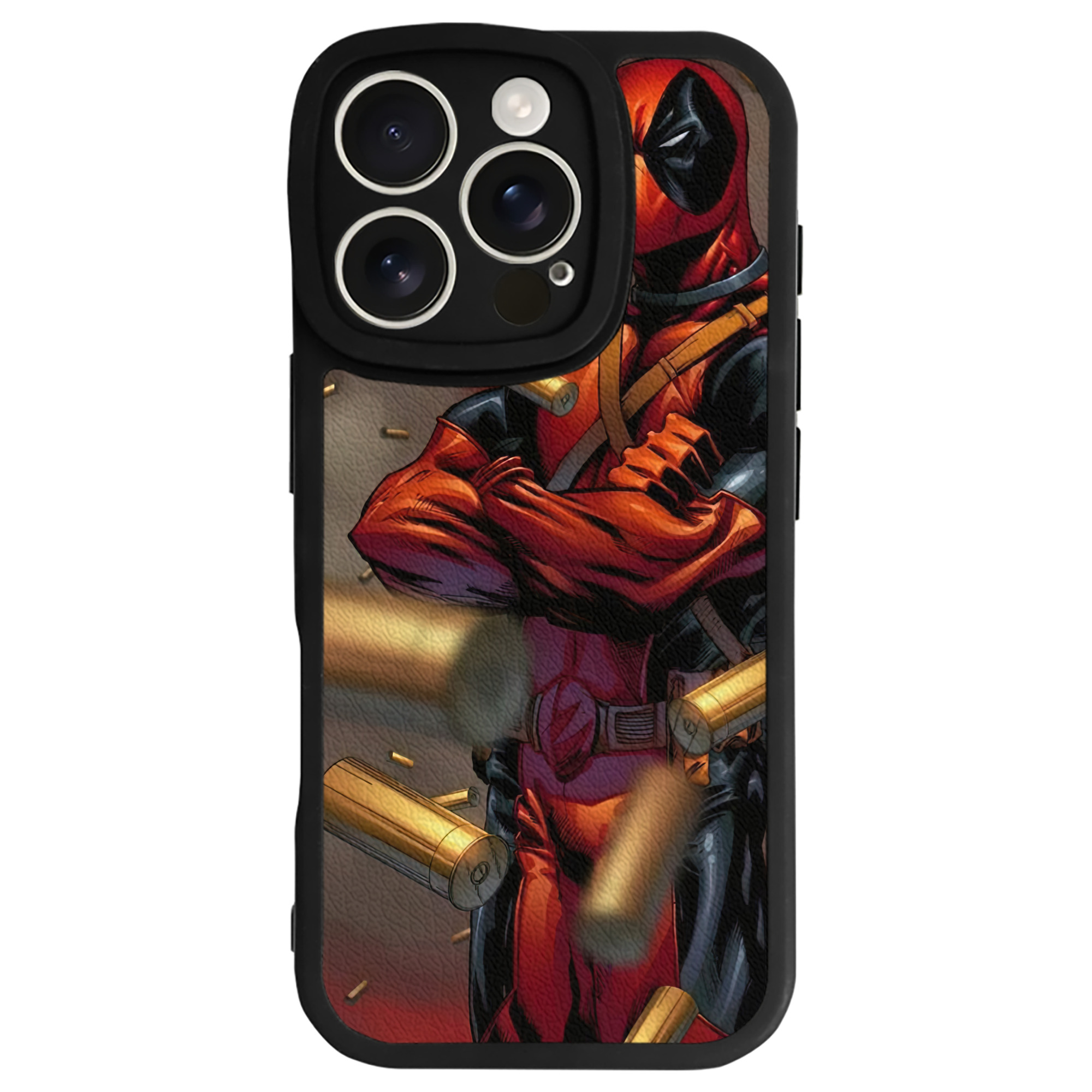 （画像用） Deadpool デッドプール 【iPhone 16シリーズ対応】シリコンスマホケース（レザー調） 材質：シリコン